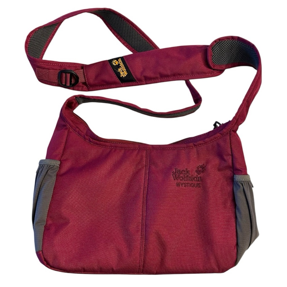 Jack Wolfskin Burgundy and Gray Everyday Crossbody Bag